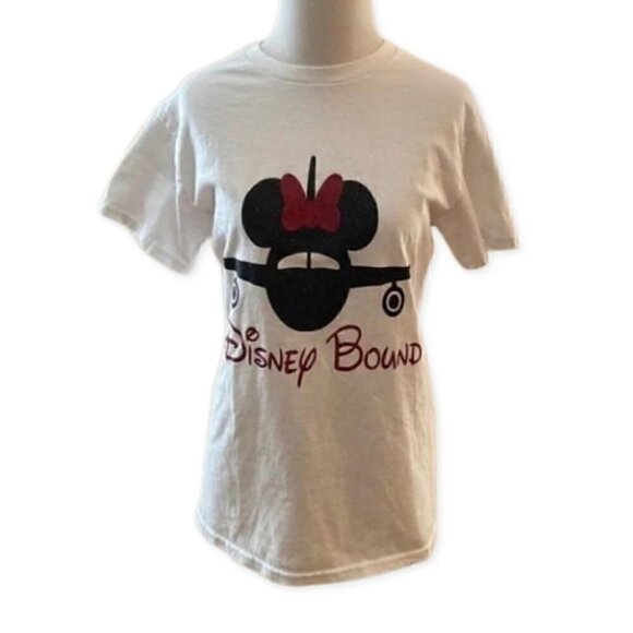 Gildan Minnie Mouse Airplane Graphic Tee White Small Petite - Picture 2 of 5